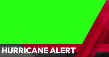 Kasırga Haber 4K Animasyonu, çekim için yeşil ekran kopyalama alanı. Kırmızı ile modern haber arkaplan alanı tasarımı