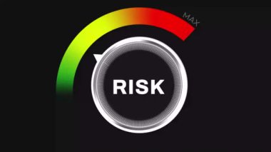 Yüksek ve maksimum risk konsepti animasyon 4k düğüm, iş yatırım riski geçmişi. Ticari risk ve kayıp kavramı