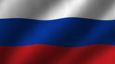 Rus Dalgalanan Bayrak 4K Canlandırma arka planı. Rusya bayrağı sallanıyor