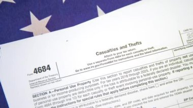 ABD bayrağına yerleştirilen kayıp ve hırsızlıklar için 4684 numaralı form, video 4k