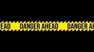 Siyah arka planda sarı şeritli animasyon, 4K.