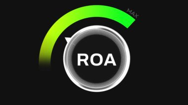 Varlıkların Dönüşü 'nün yeşile dönmesi başarıyı gösteriyor, 4k animasyon. ROA iş konsepti minimalist tasarım