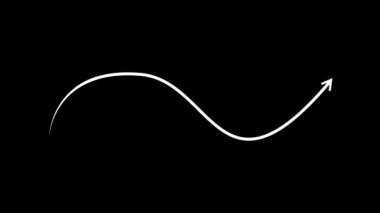 Zig zag yön ok animasyonu yeşil ekranda ve anahtar için siyah, 4k