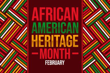 Afrikalı Amerikan Mirası Ayı 'nın kutlanması, ortasında yazı olan renkli duvar kâğıdı