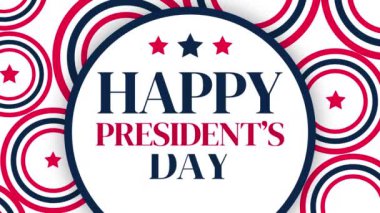 Başkanlar Günü 'nüz kutlu olsun Vatansever 4k animasyon arkaplanı. 20 Şubat, Amerika Birleşik Devletleri 'nde başkanlar günü olarak kutlanır.