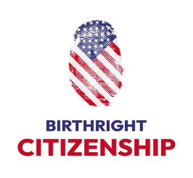 Amerika Birleşik Devletleri 'nde Birthright Vatandaşlığı, ABD bayrağıyla karıştırılmış başparmak izi.