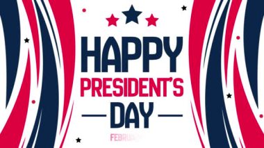 Amerika Birleşik Devletleri 'nde 20 Şubat, kırmızı ve mavi renkli vatansever duvar kağıdı animasyonu Başkanlık Günü olarak kutlanır.