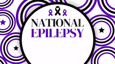 26 Mart, Epilepsi Farkındalık Günü olarak gözlemlenmektedir, kurdeleli arka plan tasarımı 4k animasyonu
