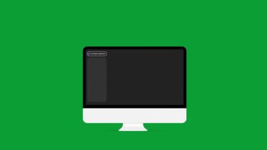 Programlama ve kodlama yeşil arkaplanlı bilgisayar ekranında görünüyor, anahtarlama için 4k animasyon. Ai kodlama, asistan, yardım, beyin