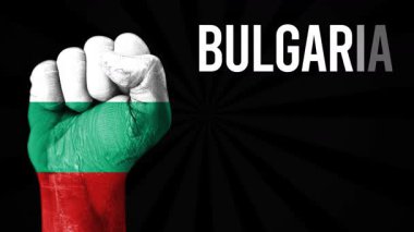 Bulgaristan 'da 3 Mart Kurtuluş Günü olarak kutlanıyor, kenarda yumruğu ve tipografisi olan 4k görüntü