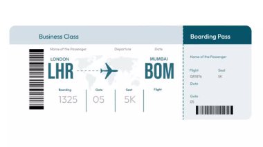 Londra 'dan Mumbai Hava Yolları' na 4K animasyon. Uçak arka planda.