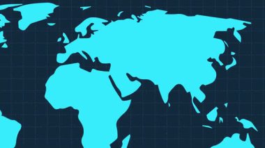 Londra 'dan Singapur' a uluslararası uçak yolculuğu, 4K animasyon. Seyahat konsepti, dünya haritası