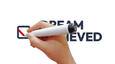  Rüya Ulaşan kutu işaretli, 4K görüntü. Yapılacaklar listesi, kırmızı