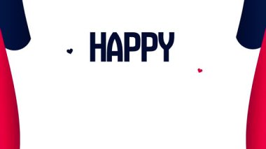 18 Haziran Mutlu Babalar Günü olarak kutlanıyor. Mavi arka plan ve tipografi merkezi 4k animasyonu.