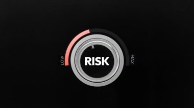 İş konseptinde maksimum risk 4k animasyon düğmesi maksimum düzeyde açılıyor, hata, kayıp