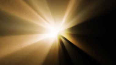 Ortadaki noktadan yayılan parlak güneş ışığı siyah arkaplanda 4k animasyonu. Parlayan ışık ışını animasyon videosu, parlayan, parlak