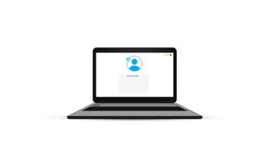 Güvenli bağlantı 4k animasyonu ile bilgisayar ekranından giriş yap, renkli ve modern. Güvenli, güvenlik özelliği, giriş denemesi