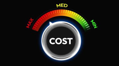 İş konseptindeki en düşük maliyet harcaması 4k animasyon ve düğme yeşile dönüyor