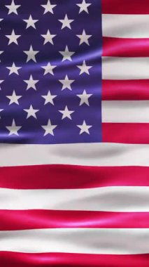 Amerika Birleşik Devletleri bayrağı dikey animasyon arkaplanı dalgalanıyor