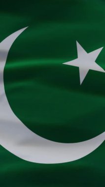 Dikey, 4k animasyon arka planında Pakistan bayrağını kapat