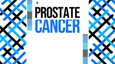 Eylül ayı, yanında tipografi ve şekillerle prostat kanseri farkındalığı ayı olarak gözlemlenmektedir, 4k animasyon