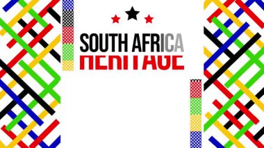 24 Eylül, Güney Afrika Mirasları Günü olarak kutlanıyor. Renkli vatansever arka plan 4K animasyonu.