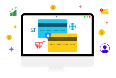  Ekommerce web sitesinden alışveriş, yüzen kartlar, şeffaf png