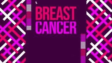 Ekim ayı, meme kanseri farkındalığı ayı, pembe kurdeleler ve dizayn 4K animasyonlu tipografi olarak gözlemlenir. Gözlem, hastalık bilinci, tedavi.