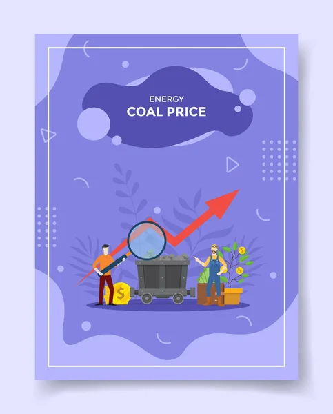 Preço Carvão Aumenta Conceito Crise Energética Para Modelo Banners Folheto — Vetor de Stock