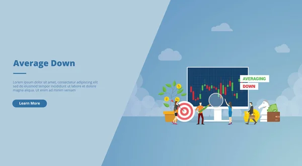 Gemiddelde Stock Markt Concept Voor Website Landing Homepage Template Banner — Stockvector