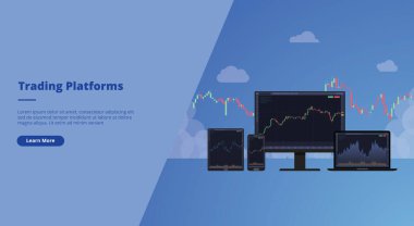 Web sitesi indirme ana sayfa şablonu ya da slayt sunum kapağı illüstrasyonu için çevrimiçi ticaret platformu kavramı