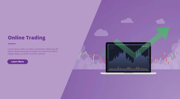 Concetto Trading Online Atterraggio Sito Homepage Banner Modello Presentazione Presentazione — Vettoriale Stock