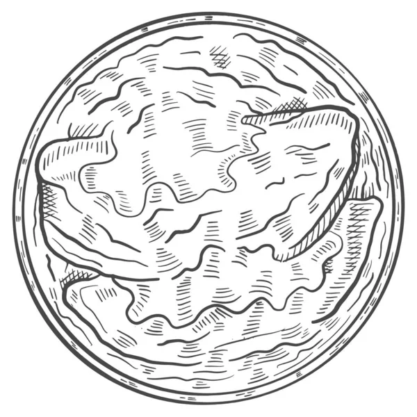 Французский Луковый Суп Французская Кухня Еды Изолированные Каракули Вручную Нарисованный — стоковый вектор