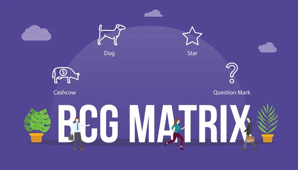 Bcg Mátrix Modell Üzleti Termék Koncepció Nagy Szó Szöveg Emberek — Stock Vector