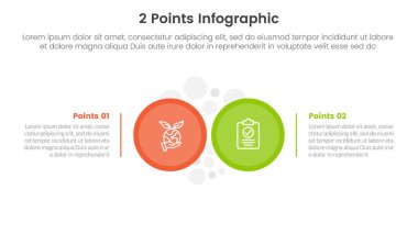 versus or compare and comparison concept for infographic template banner with big circle side by side with two point list information vector illustration