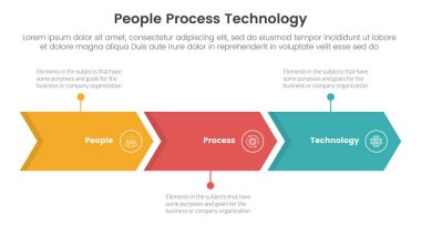 PPT çerçeve insanlar slayt sunum vektörü için ok doğru yönde yatay çizgi ile teknoloji bilgi 3 noktası işleme