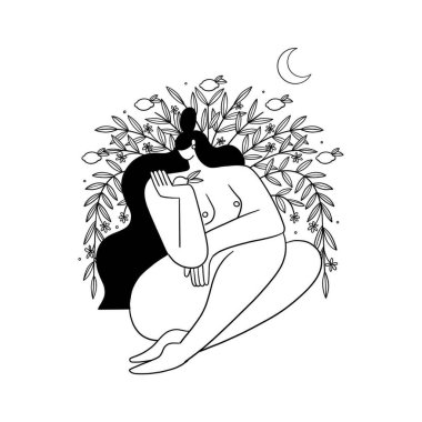 yoga sağlıklı yaşam tarzı illüstrasyonu