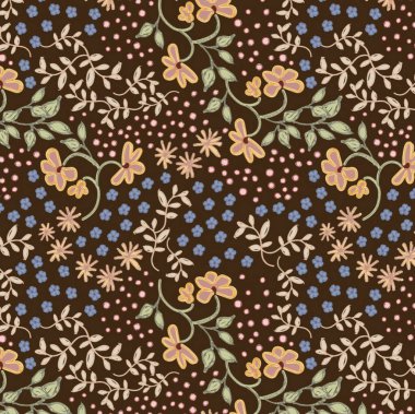 Çiçek desenli sanat tasarımı çizimi