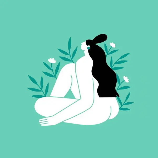 yoga sağlıklı yaşam tarzı illüstrasyonu