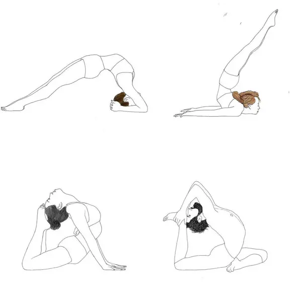 yoga sağlıklı yaşam tarzı illüstrasyonu