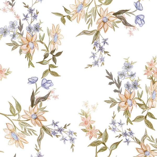 Çiçek desenli sanat tasarımı çizimi