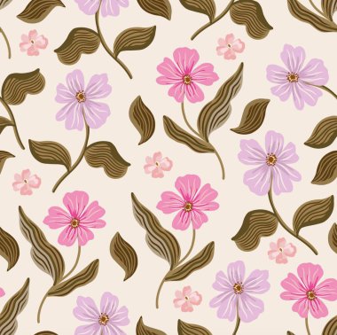 desenli çiçek desenli etnik çiçekli tekstil kumaş çizimi