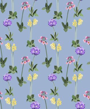 desenli çiçek desenli illüstrasyon kumaş tasarımı