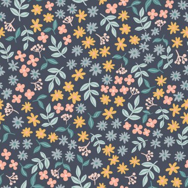 desenli çiçek desenli illüstrasyon kumaş tasarımı