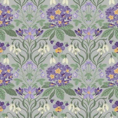 desenli çiçek desenli illüstrasyon kumaş tasarımı