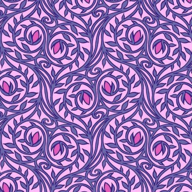 Kusursuz desenli etnik geleneksel kültür çiçek çizimi