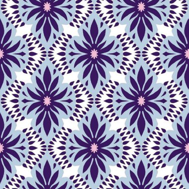 Kusursuz desenli etnik geleneksel kültür çiçek çizimi