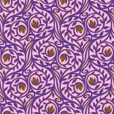 Kusursuz desenli etnik geleneksel kültür çiçek çizimi