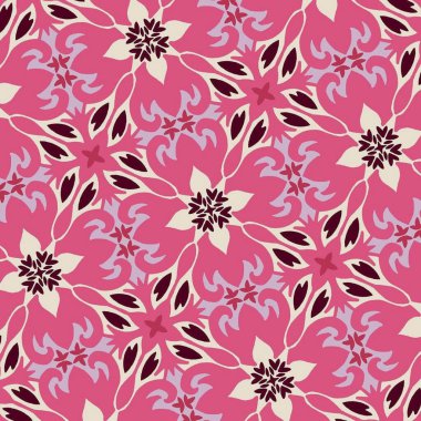 Kusursuz desenli etnik geleneksel kültür çiçek çizimi