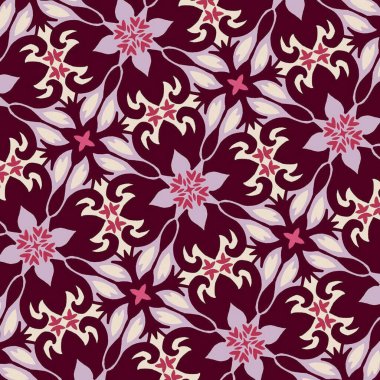 Kusursuz desenli etnik geleneksel kültür çiçek çizimi